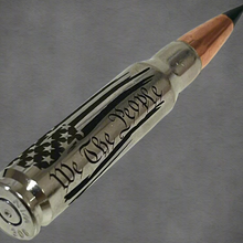Load image into Gallery viewer, We The People Flag Engraved Bullet Nickel With New Black Tip 5 Pcs
