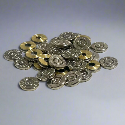 .380 Auto Nickel Bullet Slices — Thin Cut, Polished (Qty 15)