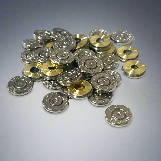 .380 Auto Nickel Bullet Slices — Thin Cut, Polished (Qty 15)