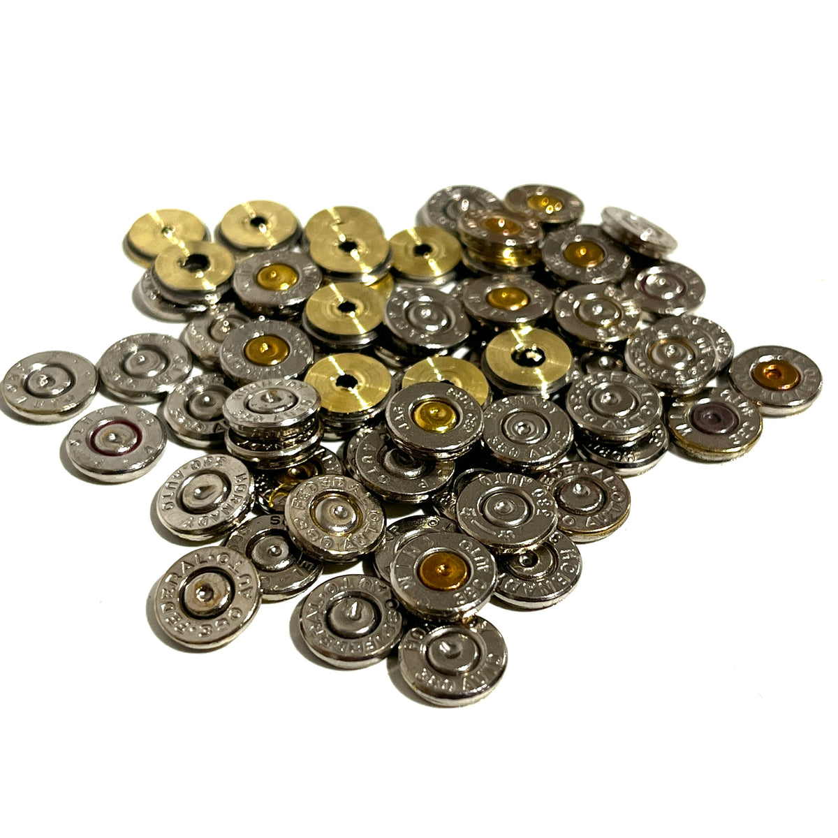 .380 Auto Nickel Bullet Slices — Thin Cut, Polished (Qty 15)