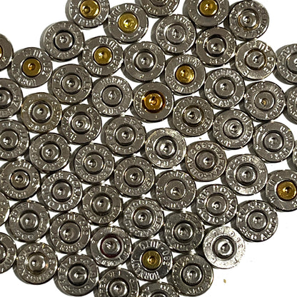 .380 Auto Nickel Bullet Slices — Thin Cut, Polished (Qty 15)