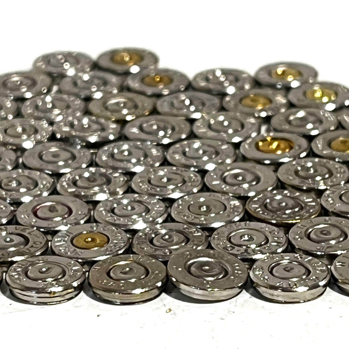 .380 Auto Nickel Bullet Slices — Thin Cut, Polished (Qty 15)