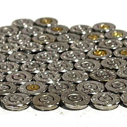 .380 Auto Nickel Bullet Slices — Thin Cut, Polished (Qty 15)