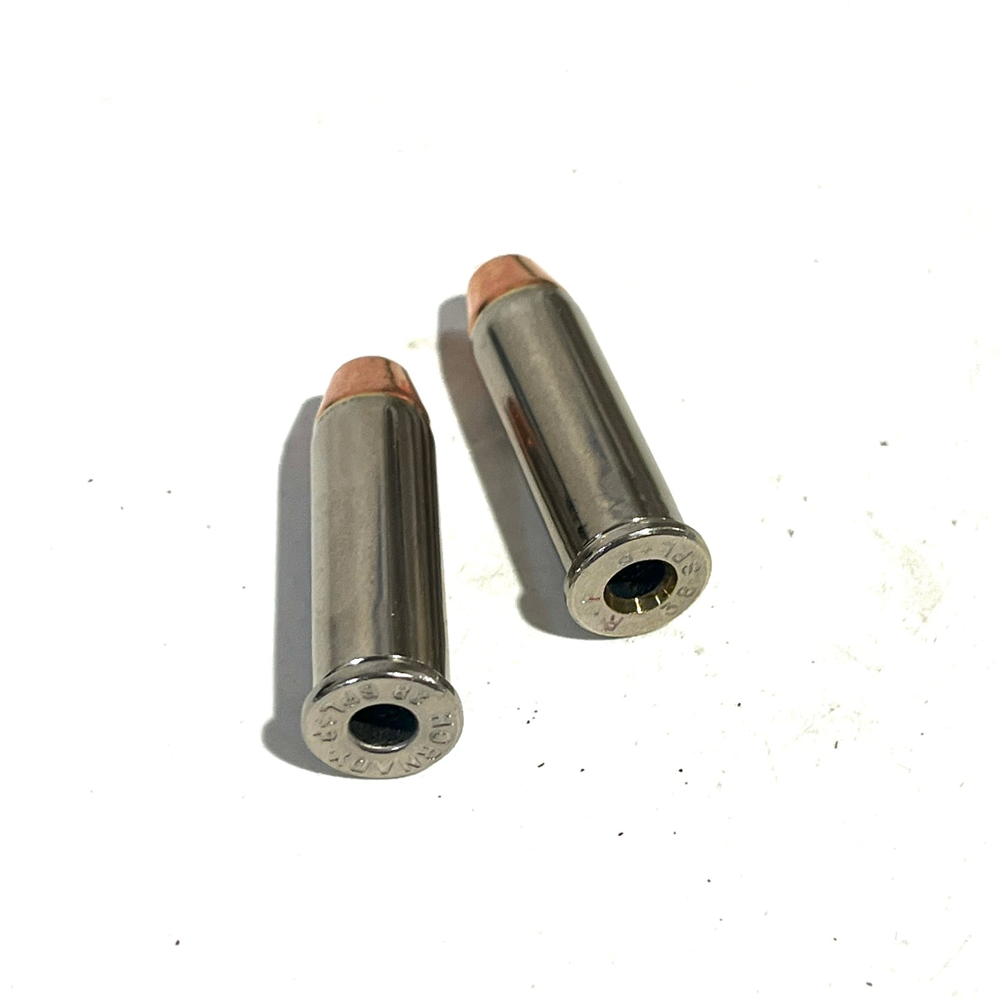 Deprimed Nickel 38 Special Dummy Rounds With New Flat Nose Bullet