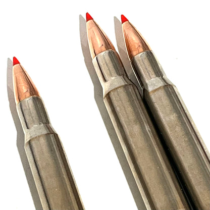 30-06 SPRG Nickel Dummy Rifle Rounds Real Once Fired Brass With New Super Shock Red Tip Bullet