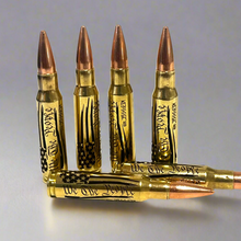 Load image into Gallery viewer, We The People Are Pissed Flag 308 WIN Engraved Brass With New Bullet | Qty 5 Pcs
