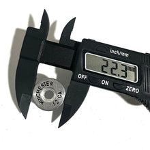 Load image into Gallery viewer, Deprimed Winchester 12 Gauge Shotgun Shell Slices 12GA Silver And Black Lettering | Qty 5 | FREE SHIPPING
