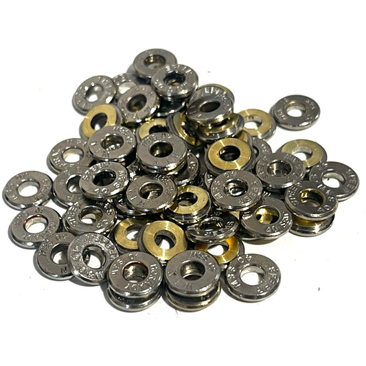 Nickel 40 Smith & Wesson Thin Bullet Slices Polished Deprimed Qty 15