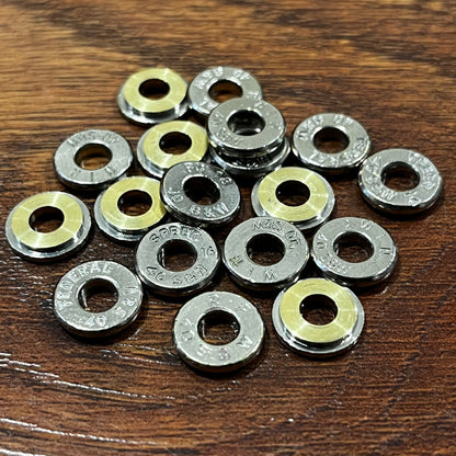 Nickel 40 Smith & Wesson Thin Bullet Slices Polished Deprimed Qty 15