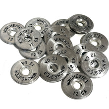 Load image into Gallery viewer, Deprimed Winchester 12 Gauge Shotgun Shell Slices 12GA Silver And Black Lettering | Qty 5 | FREE SHIPPING
