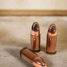 Load image into Gallery viewer, 9MM Luger Dummy Rounds Copper Case Real Once Fired With New Round Nose Bullet
