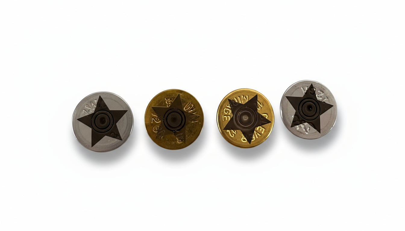 Engraved Star Shotgun Shell Slices 12 Gauge Mixed Color | Qty 50 | SHIPPING INCLUDED