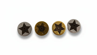 Engraved Star Shotgun Shell Slices 12 Gauge Mixed Color | Qty 50 | SHIPPING INCLUDED