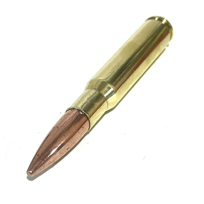 50 Cal closeup polished brass with projectile