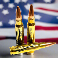 Load image into Gallery viewer, We The People Are Pissed Flag 308 WIN Engraved Brass With New Bullet | Qty 5 Pcs
