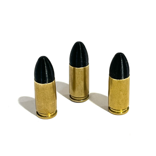 Fake 9MM Luger Real Once Fired Brass Casings With New Black Bullet