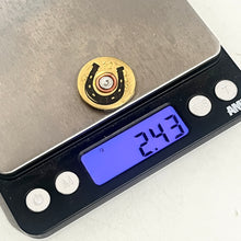 Load image into Gallery viewer, Engraved Horseshoe Shotgun Shell Slices 12 Gauge Mixed Color | Qty 5 | SHIPPING INCLUDED
