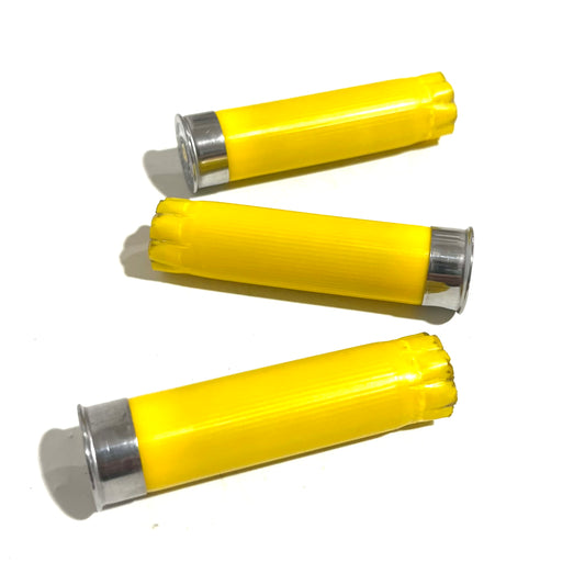 Yellow Shotgun Shells | 20 Gauge Blank Hulls, Silver Bottom | Qty 8