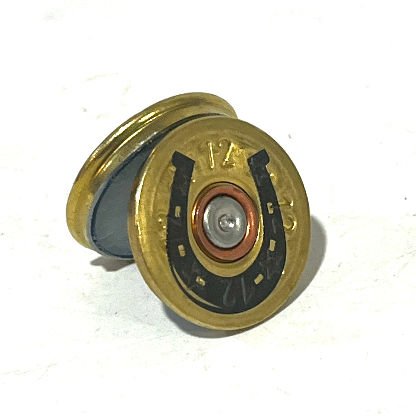 Engraved Horseshoe Shotgun Shell Slices 12 Gauge Mixed Color | Qty 10 | SHIPPING INCLUDED