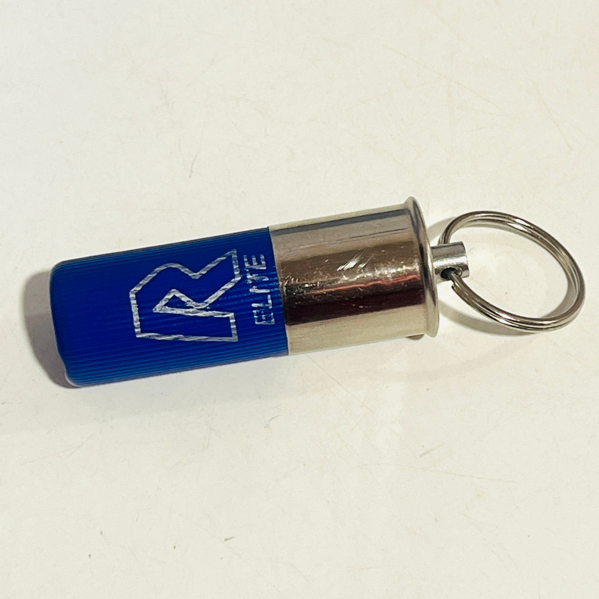 RIO Blue High Brass 12 Gauge Shotgun Shell Keychain