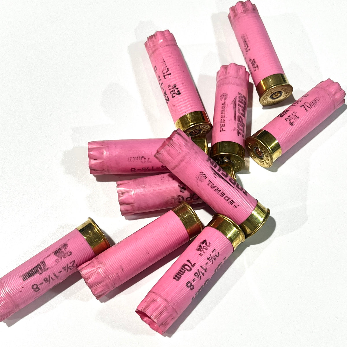 Pink Federal Top Gun 12 Gauge Empty Shotgun Shells — Gold Bottom Hulls