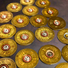 Load image into Gallery viewer, Thin Sliced Winchester 12 Gauge Gold Shotgun Shell Slices Qty 15 | FREE SHIPPING
