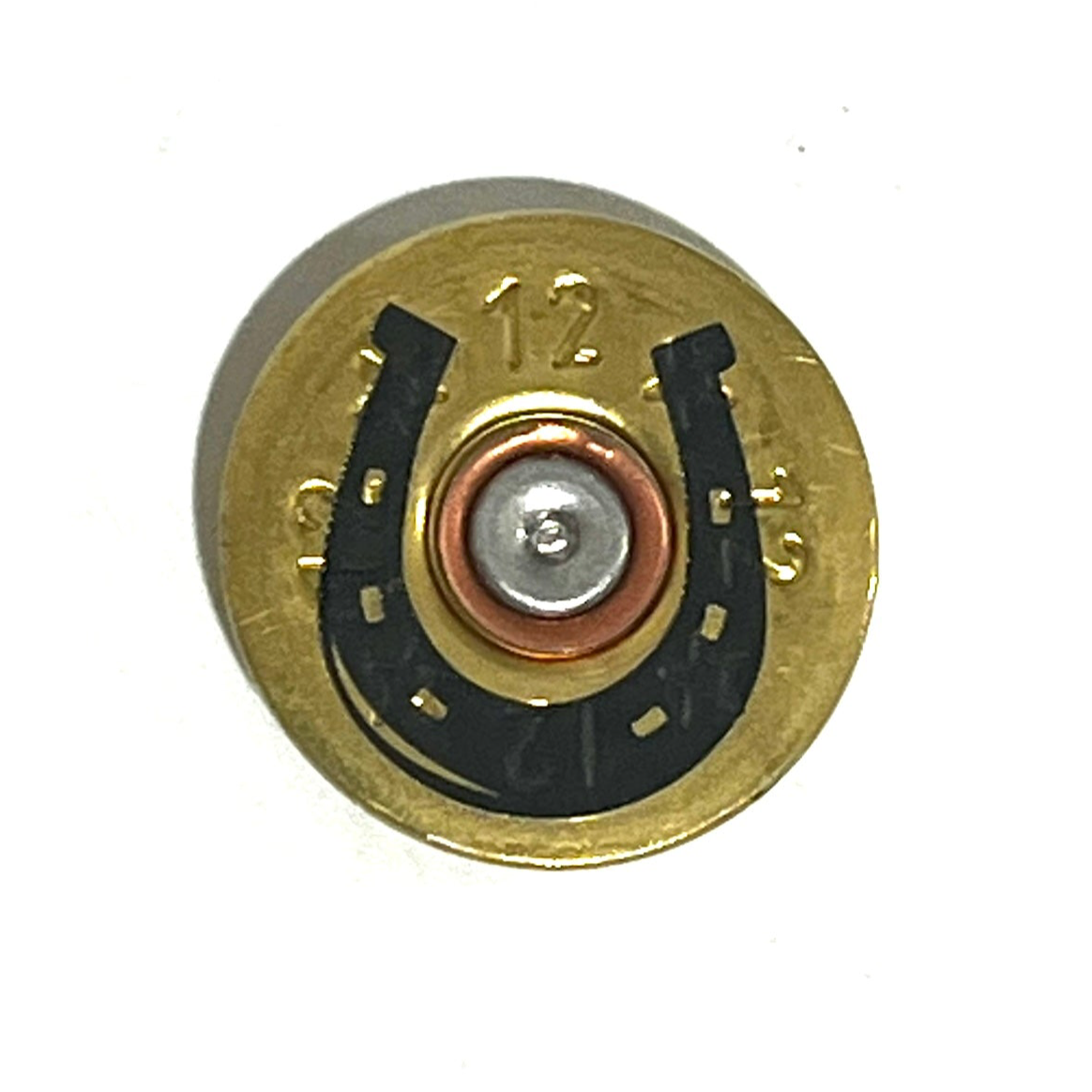 Engraved Horseshoe Shotgun Shell Slices 12 Gauge Mixed Color | Qty 10 | SHIPPING INCLUDED