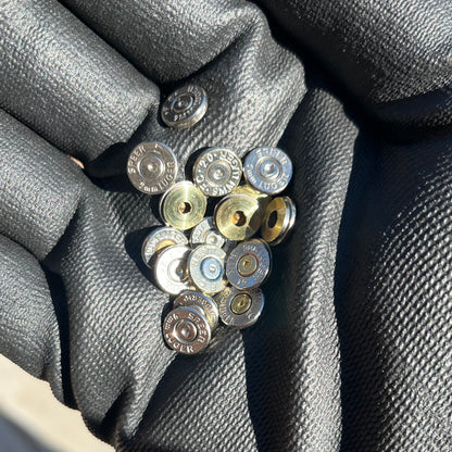 9MM Nickel Thin Cut Bullet Slices Polished Qty 15