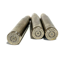 Load image into Gallery viewer, 30-06 SPRG Nickel Dummy Rifle Rounds Real Once Fired Brass With New Super Shock Red Tip Bullet
