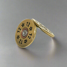 Load image into Gallery viewer, 12GA Stars 12 Gauge Hand Painted Shotgun Shell Slices Gold Qty 5 | FREE SHIPPING
