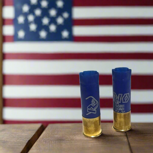 Empty Blue RIO Shotgun Shells 12 Gauge High Brass Hulls Spent Fired 12GA Casings DIY Craft Supplies Qty 18 Pcs | FREE SHIPPIING