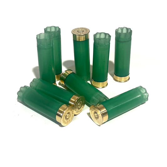 Light Green Shotgun Shells | 12 Gauge Blank Hulls, Gold Bottom | Qty 8