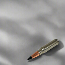 Load image into Gallery viewer, .308 Fake Bullets Real Once Fired Nickel Casings With New Black Tip Bullet
