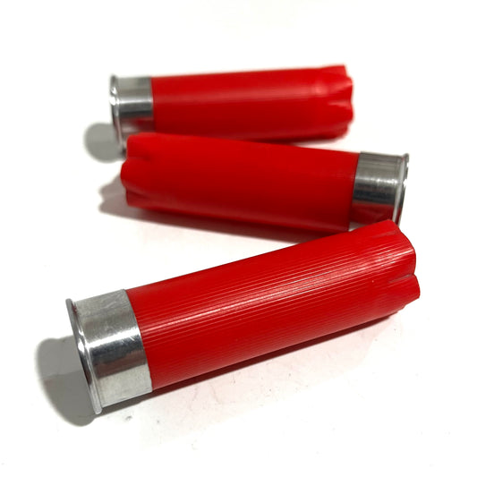 Red Shotgun Shells | 12 Gauge Blank Hulls, Silver Bottom | Qty 8