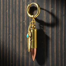 Load image into Gallery viewer, Brass bullet earrings made from real bullet casings
