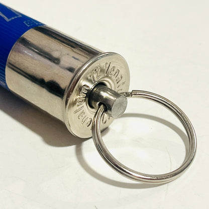 RIO Blue High Brass 12 Gauge Shotgun Shell Keychain