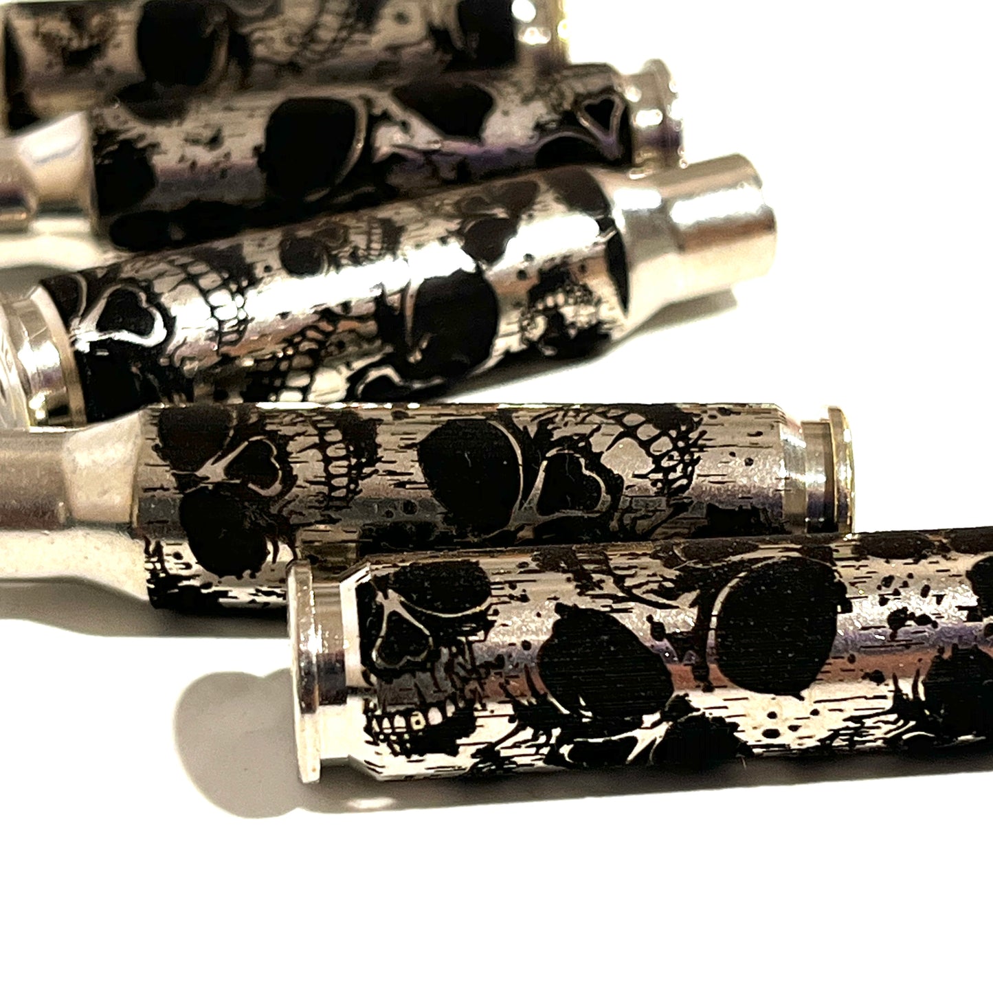 Skulls 308 WIN Engraved Nickel 5 Pcs