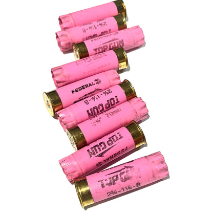 Pink Federal Top Gun 12 Gauge Empty Shotgun Shells — Gold Bottom Hulls