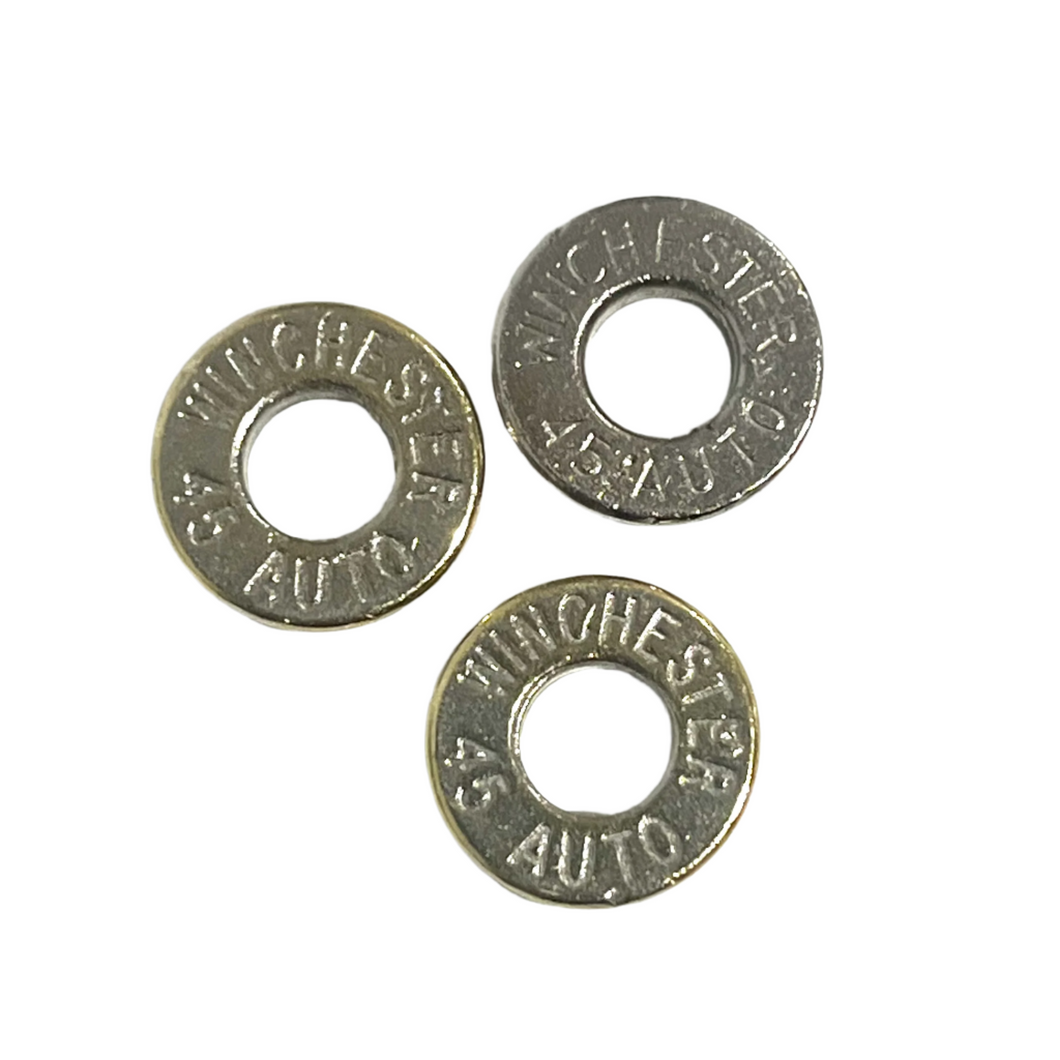 45 ACP WINCHESTER Thin Cut Nickel Bullet Slices No Primer Qty 15 | FREE SHIPPING