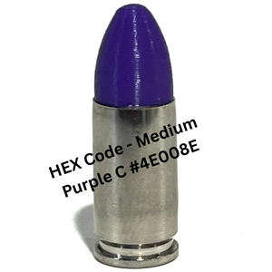 Fake Nickel 9MM Luger Real Once Fired Brass Casings With New Purple Bullet