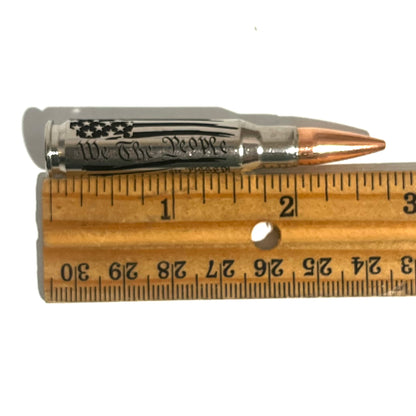 We The People Are PISSED Flag 308 WIN Engraved Nickel Casing With New Bullet Qty 5 Pcs
