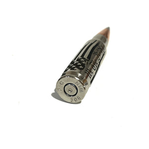 We The People Flag Engraved Bullet Nickel With New Black Tip 5 Pcs