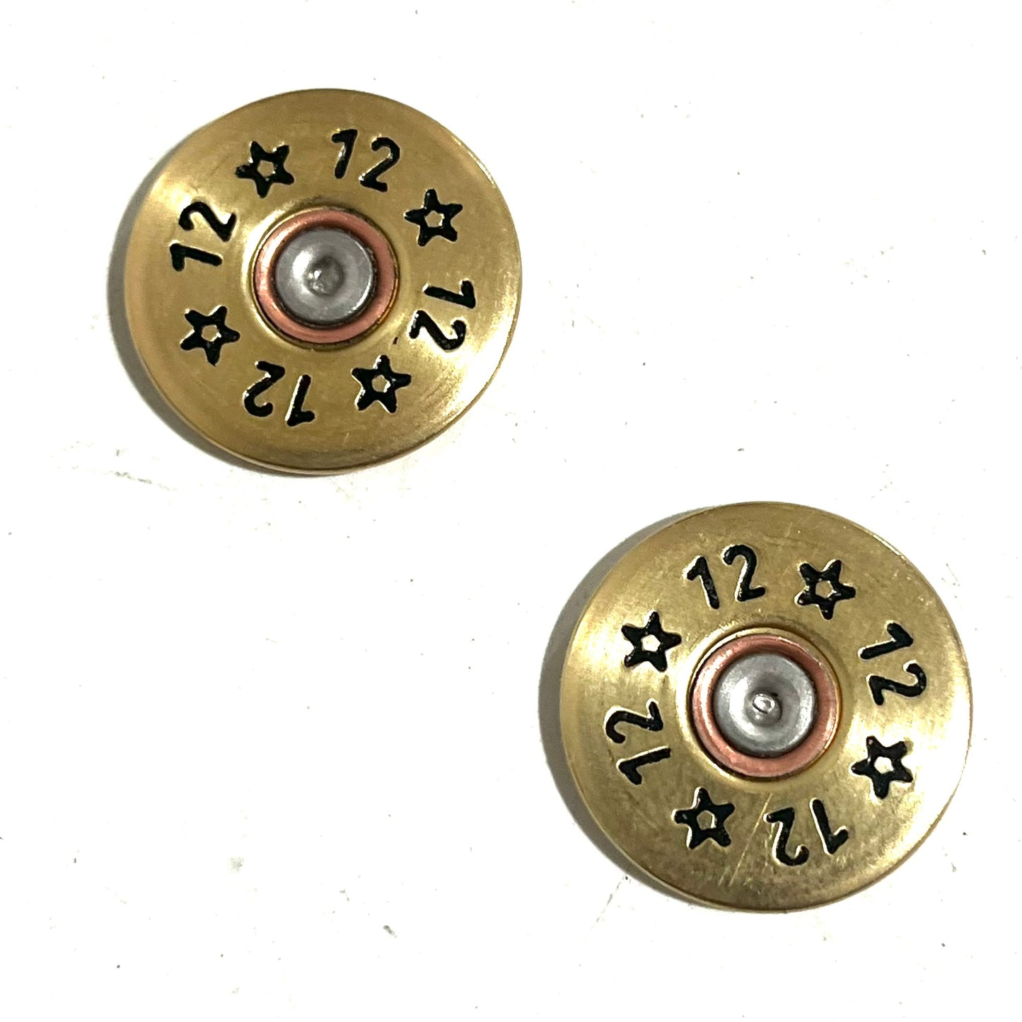 12GA Stars 12 Gauge Hand Painted Shotgun Shell Slices Gold Qty 5 | FREE SHIPPING