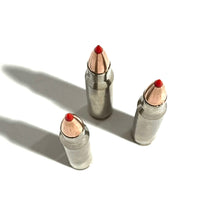 Load image into Gallery viewer, 30-06 SPRG Nickel Dummy Rifle Rounds Real Once Fired Brass With New Super Shock Red Tip Bullet
