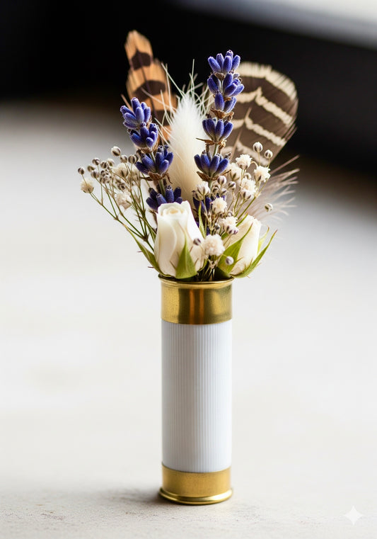 Make your own shotgun shell boutonniere from shotgun shells