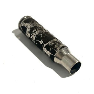 Skulls 308 WIN Engraved Nickel 5 Pcs