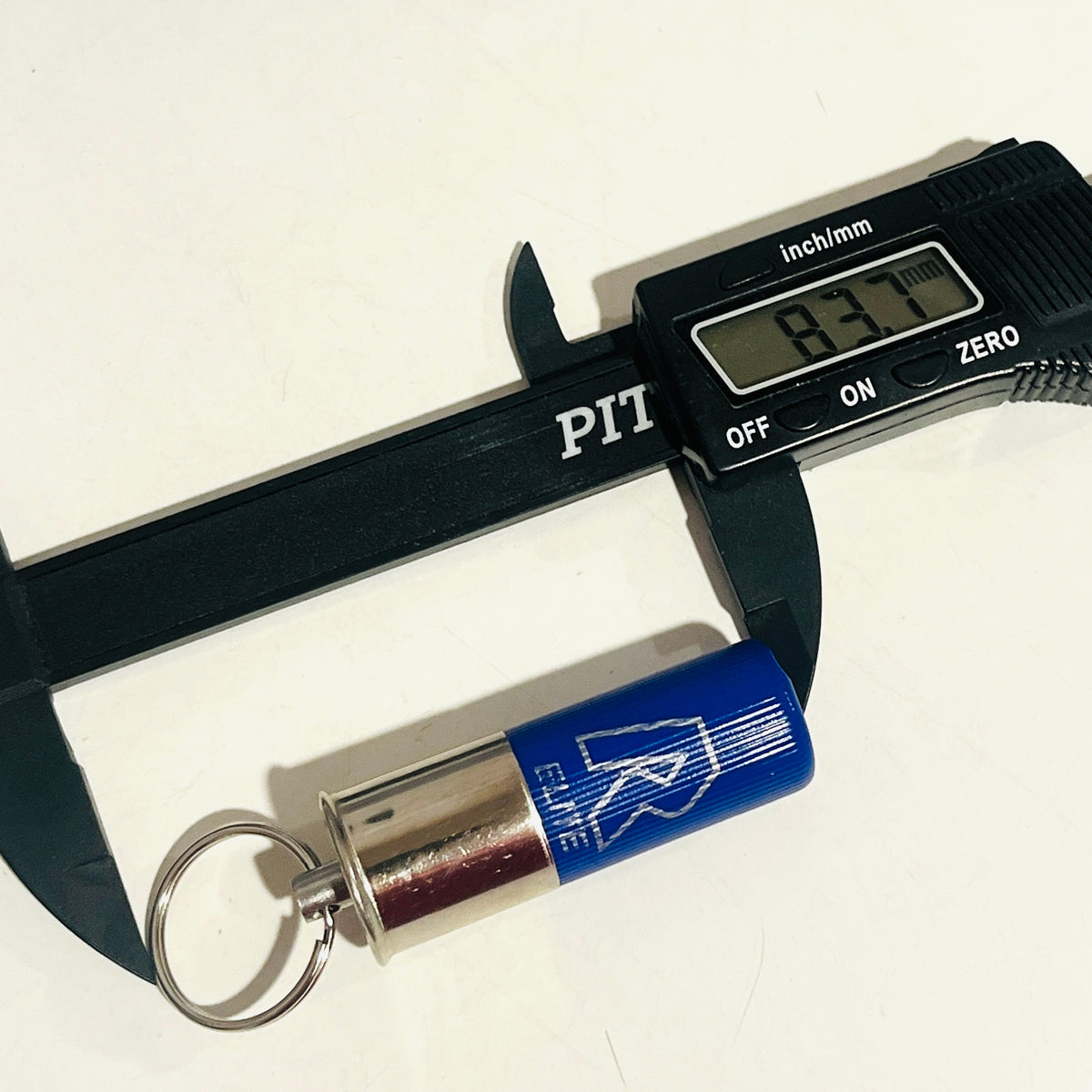 RIO Blue High Brass 12 Gauge Shotgun Shell Keychain