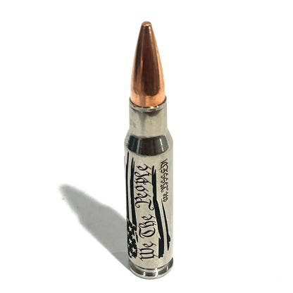 We The People Are PISSED Flag 308 WIN Engraved Nickel Casing With New Bullet Qty 5 Pcs