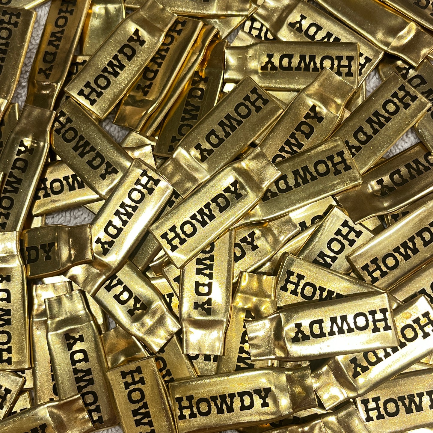 Custom Engraved HOWDY 308 Flattened Brass Bullet Casings | 50 Pcs | Shipping included
