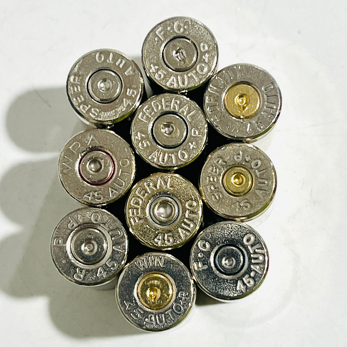 45 ACP Empty Nickel Shells Used Spent Bullet Casings Fired, Tumbled Cleaned Qty 25 Pcs